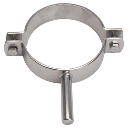 731000401 Set of 2 half pipe clamps
for tube size Ø 48,3mm
with shank Ø 10mm
from strip-steel 25 x 3,0mm
with M6 bolts and nuts
Material: AISI 304 Polished