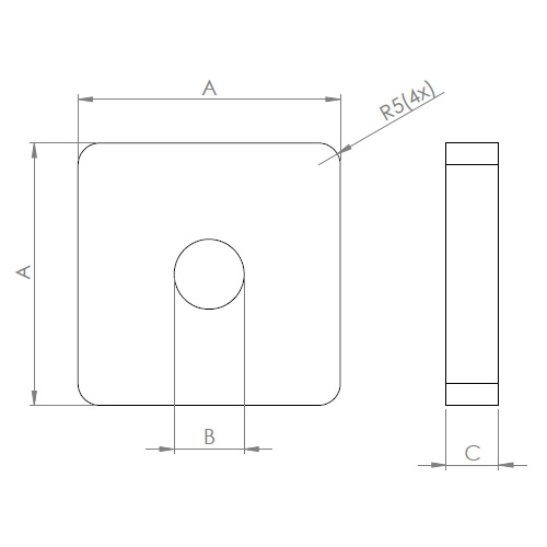 Stelvoetplaat M16 Voor Koker 60mm Montakon Rvs Specialisten